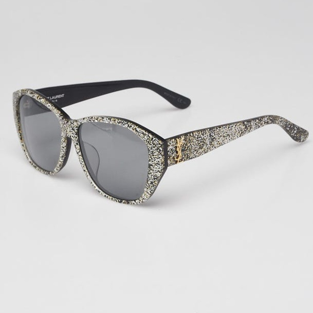 YVES SAINT LAURENT
Silver Glitter Plastic Sunglasses